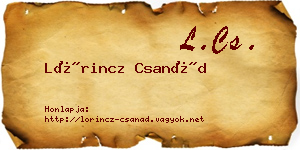 Lőrincz Csanád névjegykártya